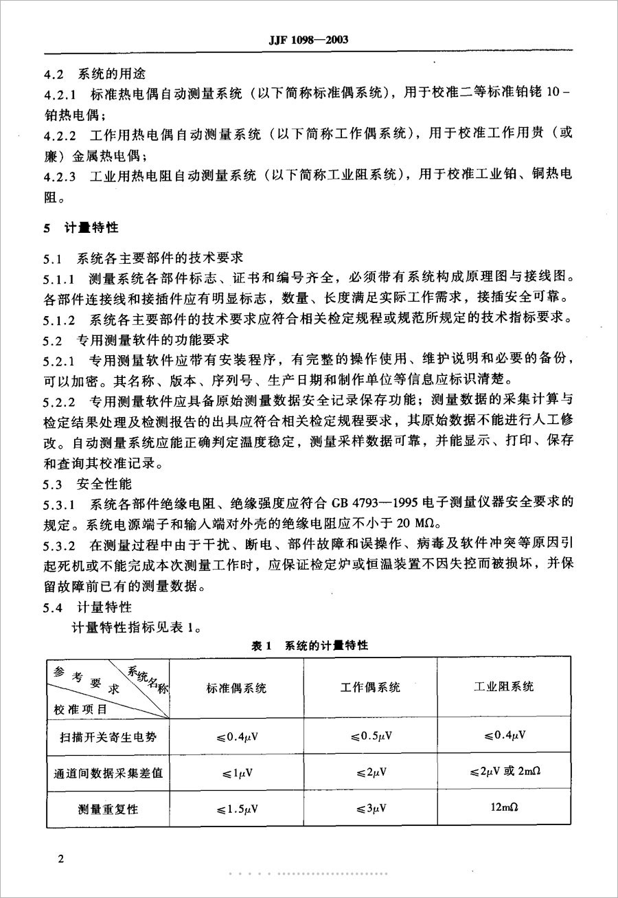 JJF1098-2003熱電偶、熱電阻自動測量系統(tǒng)校準(zhǔn)規(guī)范